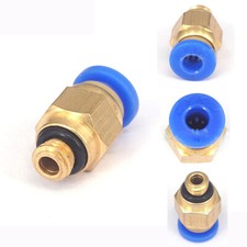 Pneumatic 4mm Od Tube X M5 M6 Male Straight Air Hose Fitting Push Fit Connector