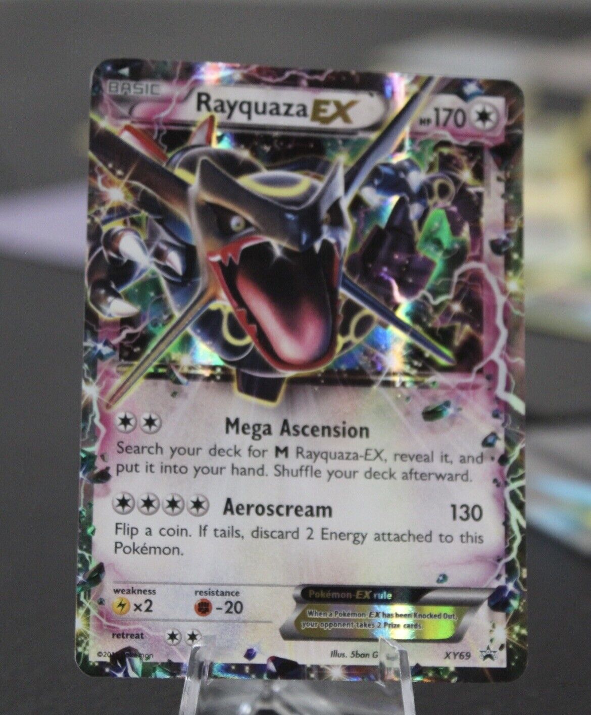 Shiny Rayquaza EX XY69 Ultra Rare Black Star Promo Pokemon Card LP