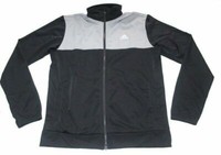 Herren Jacke Trainingsjacke Sportjacke Adidas Schwarz Grau Gr. 5 / 48 Neu