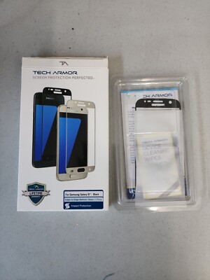Tech Armor Screen Protector Samsung Galaxy S7, EdgeToEdge Ballistic Glass Black