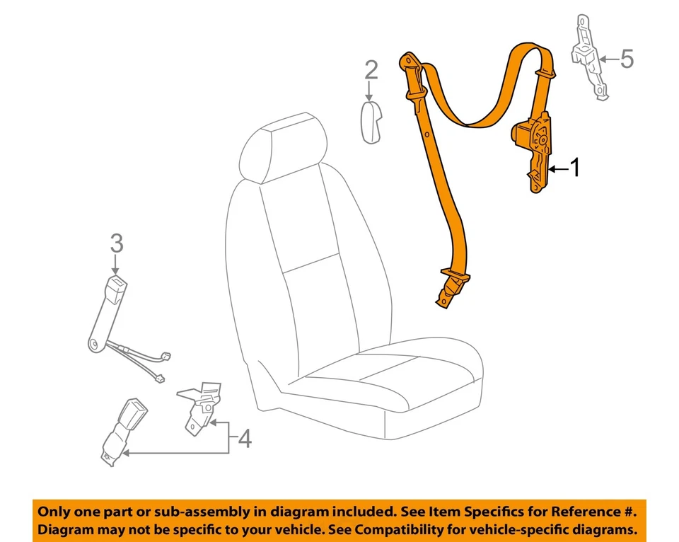 Used Front Right Seat Belt Front fits: 2009 Chevrolet Tahoe bucket passenger ret Foto 3 de 4