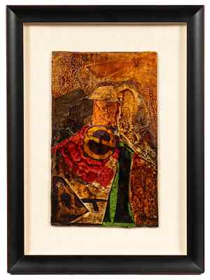 HARRY WHO? BOURAS Chicago Imagist SIGNED ORIGINAL OIL PAINTING Layered COLLAGE