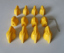 Pack of 12 Vintage Guitar AMP Knob Chicken Head / Effect pointer Knobs Yellow