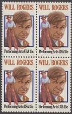 Scott # 1801 - Will Rogers - Block Of 4 - MNH -1979