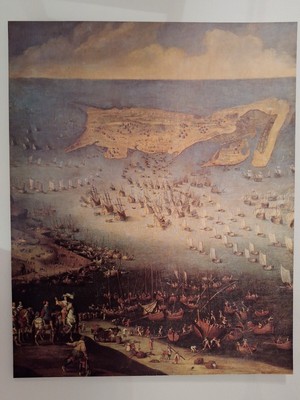 Original Vintage Lithograph: Raising Of The Siege Of The Ile De Re. Excellent
