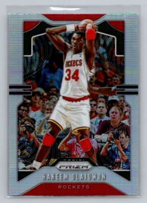 2019-20 Panini Prizm Hakeem Olajuwon #4 Prizms Silver Houston Rockets