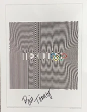 1968 MEXICO Olympics 12x16  Poster SIGNED by BILL TOOMEY Won Gold for Decathlon