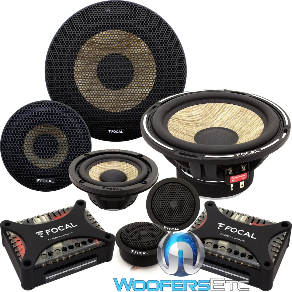 FOCAL PS-165F3 6.5" FLAX 80W RMS 3WAY COMPONENT SPEAKERS TWEETERS CROSSOVERS NEW - Image 2 of 4