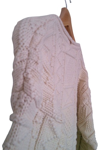 Vintage late 1980’s Banana Republic cream fisherman knit sweater coastal grandma - Picture 3 of 9