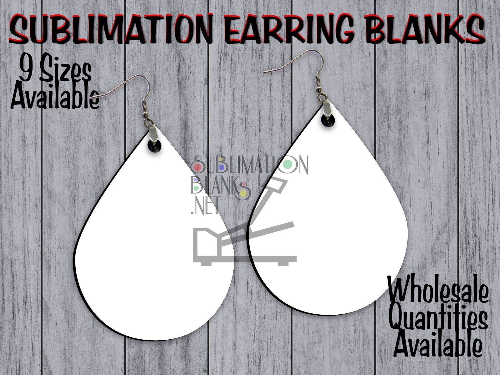 Handmade TEARDROP Earrings Dangle SUBLIMATION BLANKS Made in the USA - Picture 2 of 3
