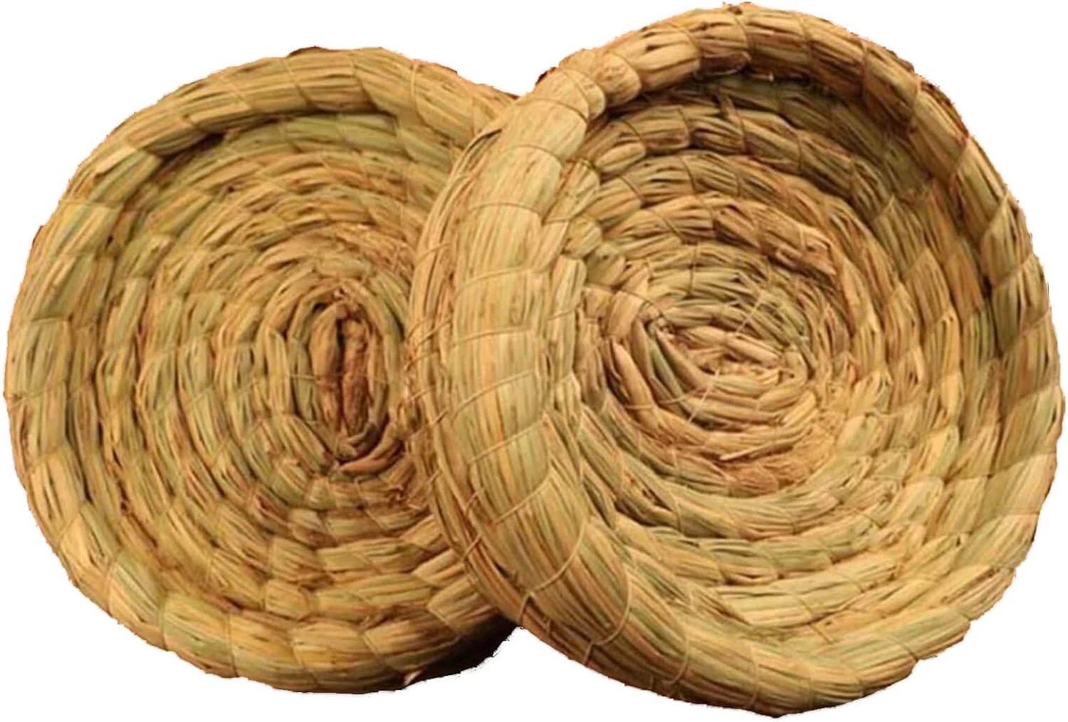 2PCS Handmade Woven Flat Base Straw Bird Nest Breeding Nest Hatch House Cage for