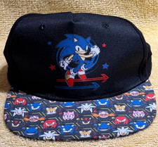 Sonic The Hedgehog Black Hat / Cap, Snapback Hat - Youth Adjustable