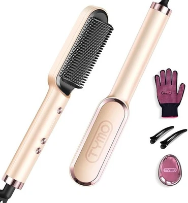 TYMO Ring Hair Straightener Flat Iron and 2 in 1, Anti Scald, Fast Heating. Gold