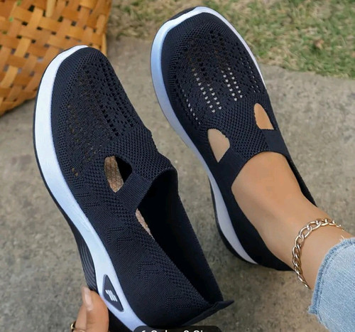 Women's Breathable Mesh Sports Tennis Comfy Walking Shoes BLACK Size 8 1/2 - Bild 2 von 5