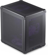 C6 Black Mini MATX Mesh PC Case,Simple Compact Desktop Micro ATX Chassis,Upper C