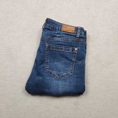 Budmil Damen Jeans Hose W28 L28 Denim Blau Slim Skinny Tapered Push Up Stretch
