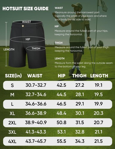 Golf Shorts for Men Stretch Quick Dry Men’s Dress Shorts with 5 Pockets Light... - Picture 7 of 7
