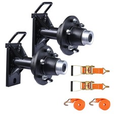 2Pack Shipping Container Wheels 6x5.5 Lug Wheels Kit with Ratchet Strap US