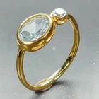 Handmade Natural Blue Topaz Ring 925 Sterling Silver Size 7.5 /R465267