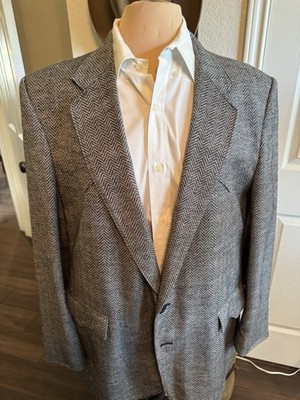 Vintage Circle S Western Blazer 46R Wool Silk Made In USA Cowboy Gray Sport Coat