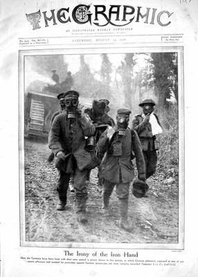 Alte 1918 Deutsche Kriegsgefangene Gasmasken Ölstadt Baku Bagdad Boche 20. Jh.
