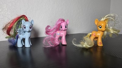 3 My Little Pony G4 brushable Sparkle Rainbow Dash Pinkie Pie Apple Jack MLP Lot