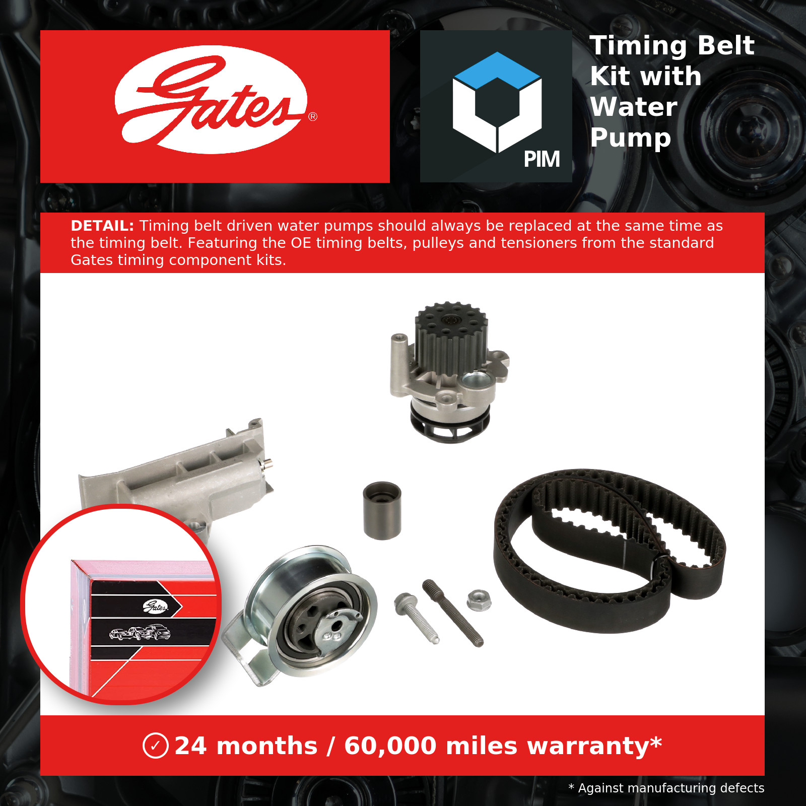 Gates KP25569XS-3 PowerGrip Timing Belt Kit & Water Pump - Image 23