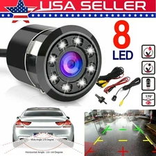 8 LED Car Rear View Backup Reverse Camera 170° CMOS HD Night Vision Waterproof