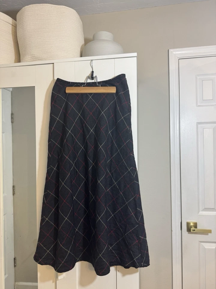 Liz Claiborne VTG 90s Wool Skirt 4P Paneled Clueless Preppy Church Modest - Image 2 of 4
