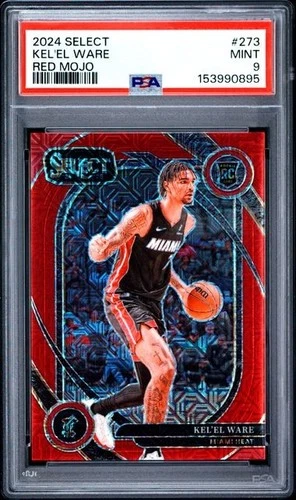 2024-25 Panini Select - Courtside Kel'el Ware #273 Red Mojo Prizm /20 (RC) PSA 9