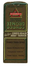 Twin Falls Idaho Simmons Conoco Service Matchbook Cover Wisonsin