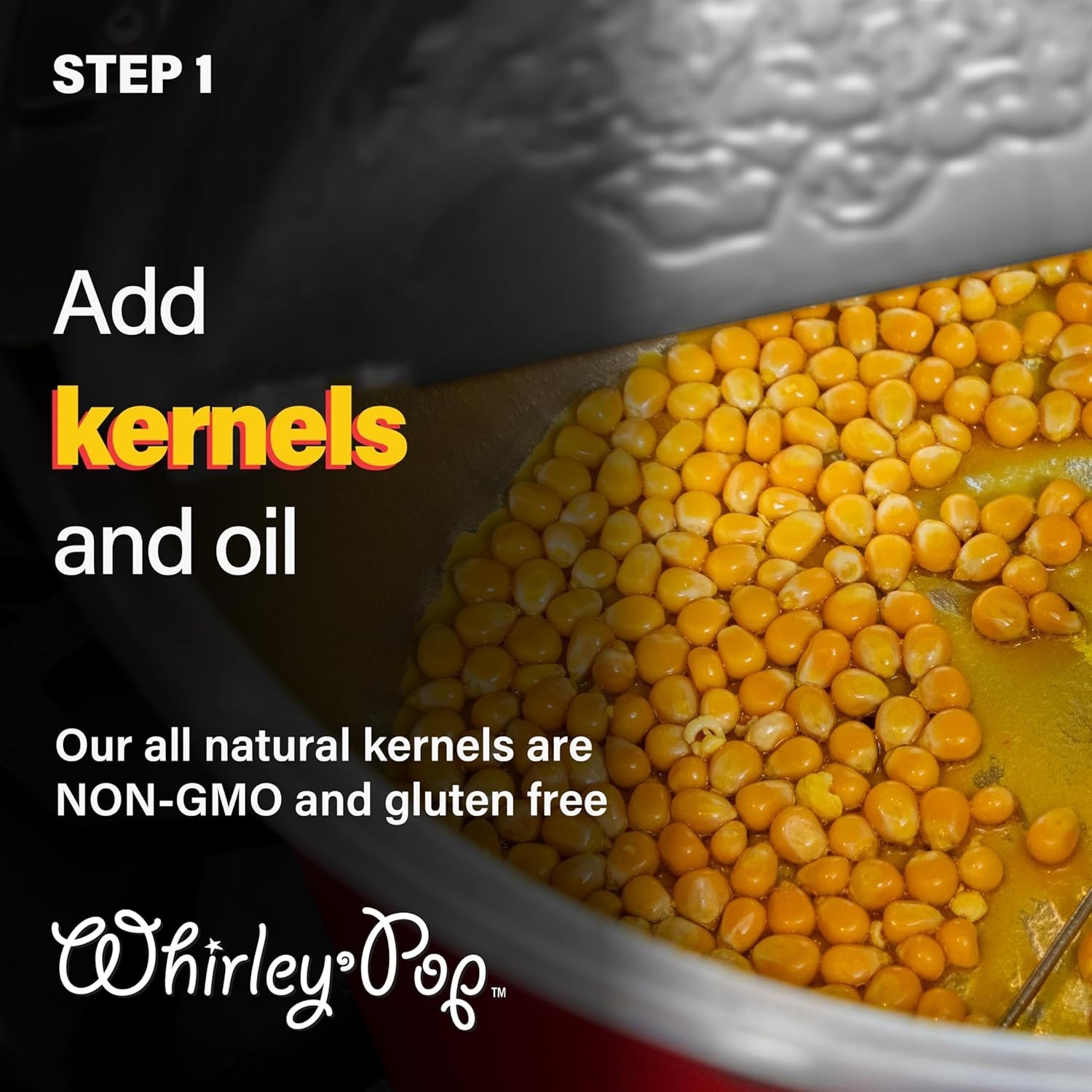 Whirley Pop Popcorn Maker - Gourmet Popcorn Popper, Aluminum Pot With Nylon G...