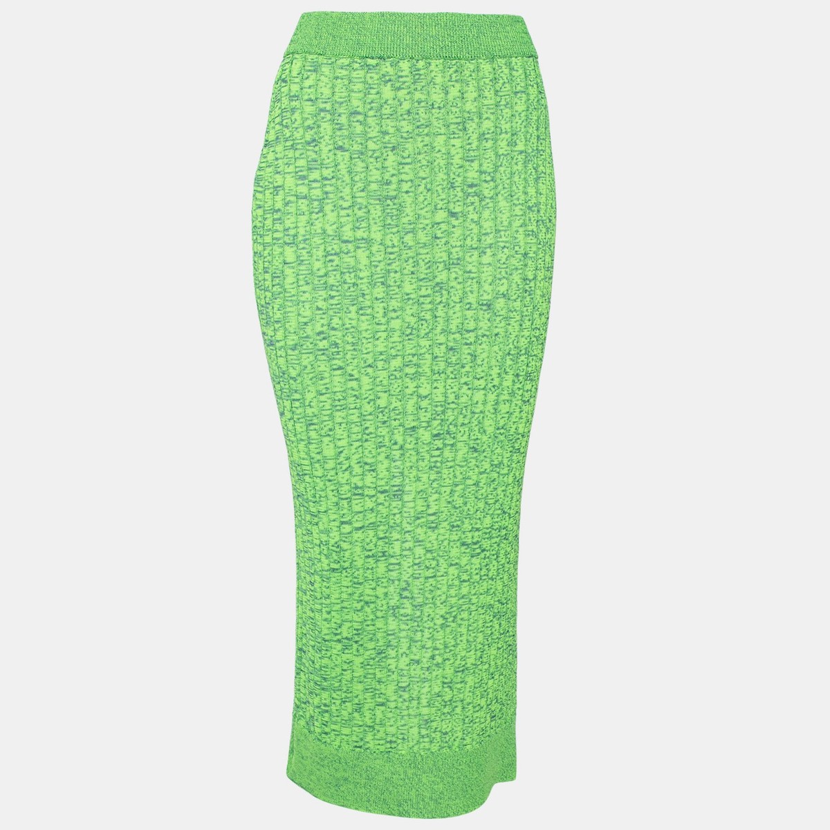 スカート Maison Margiela Green Viscose Skirt MM6 Maison Margiela Green Space Dyed Rib Knit Slit Detail