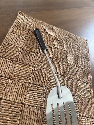 EKCO Chrome Plated Slotted Spatula Angled 13 Inch Black Handle Vintage Nice! - Afbeelding 6 van 18