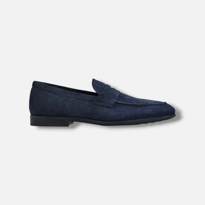 Tod's Men's Blue Mocassino Gomma Legg Slip On Loafers Shoe Size 11
