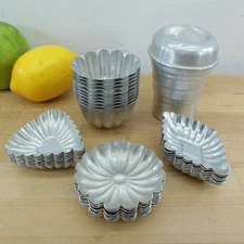 Unbranded 34 Lot Aluminum Tart Tartlet Pans Candy Molds Jello
