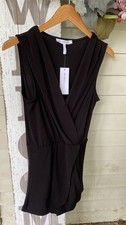 BCBG ENERATION Women's Black Surplice V-neck Shorts Jumpsuits Small 78