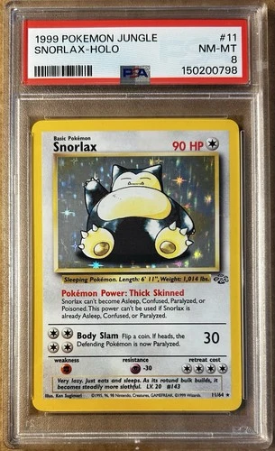 Pokémon TCG Snorlax Jungle Holo Rare 11/64 PSA 8 (NM-MT)