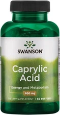 Caprylic Acid 600mg Softgels, Digestive & Gut Balance Support, 60 Softgels