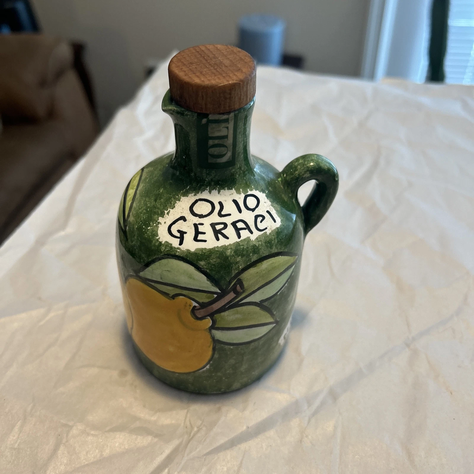 Nino Parrucca Hand Painted Oil Jar