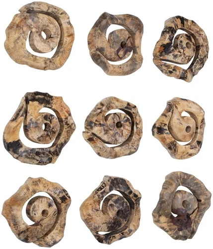 Uttermost 04381 Corkscrew 14" Tall Wood Abstract Sculpture - Set - Brown - Picture 1 of 4