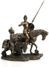 Don Quixote And Sancho Panza Cold Cast Bronze Home Decorative Collectible