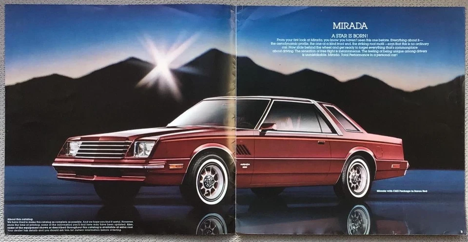 Брошюра по продажам автомобилей DODGE MIRADA LF США 1980 NO81-307-0013 8/79 (700 М) - Изображение 2 из 3