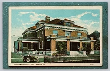 Vintage Williamson County Jail Marion IL Photochrome Postcard Artvue