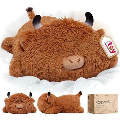Mewaii Süßes Hochlandrind Kuh Kuscheltier Plüschkissen für Kinder,Weiche 33 c...