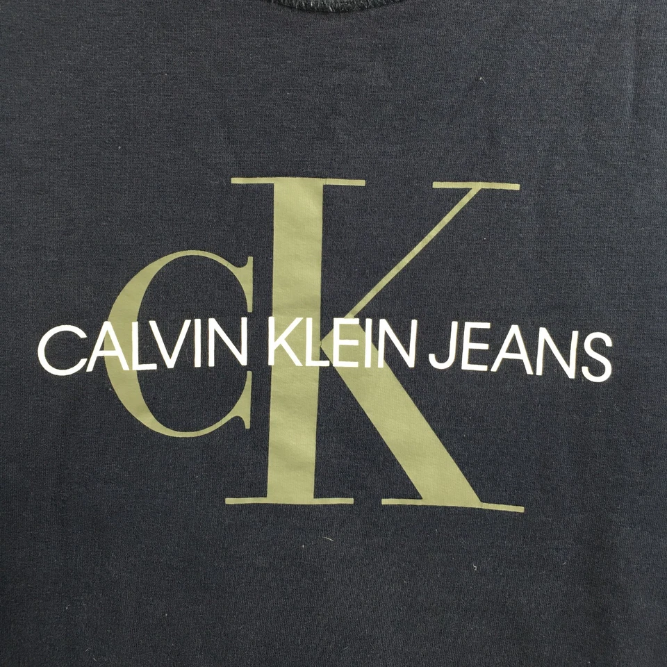 Calvin Klein Sudadera Para Hombre XL Azul Mezcla de Algodón Manga Larga Pullover Cuello Redondo Foto 4 de 4