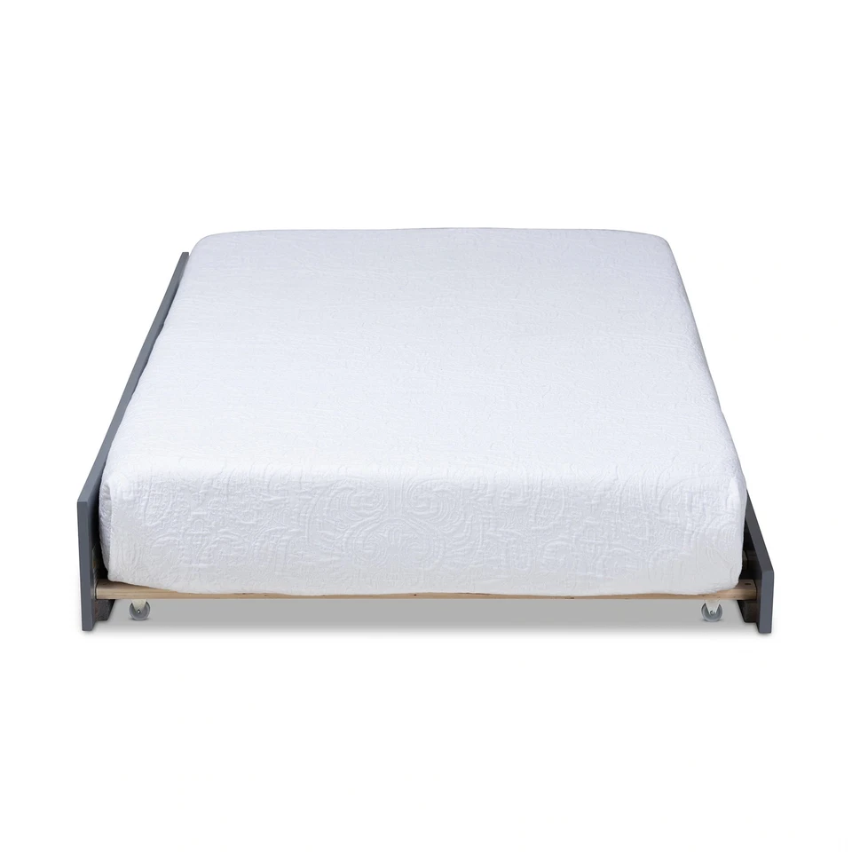 Taylor & Olive Bromeliad Traditional Wood Trundle Grey Twin - Image 4 of 4