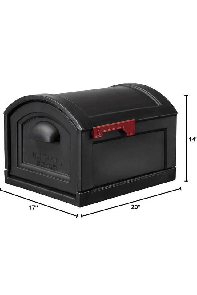 Step2 Town-to-Town XL Post-Mount Mailbox, Weather Resistant, Large Onyx Black - Image 3 of 4