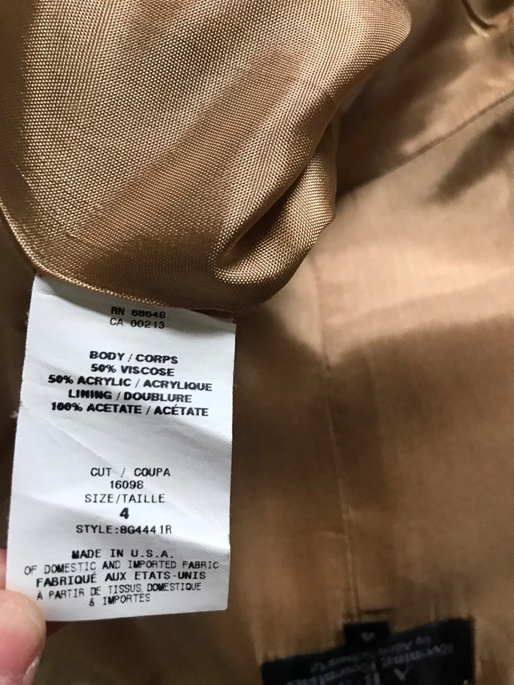 ABS вечер на Allen Schwartz EUC коктейльное платье парчи золото серебро размер 4 - Изображение 3 из 4