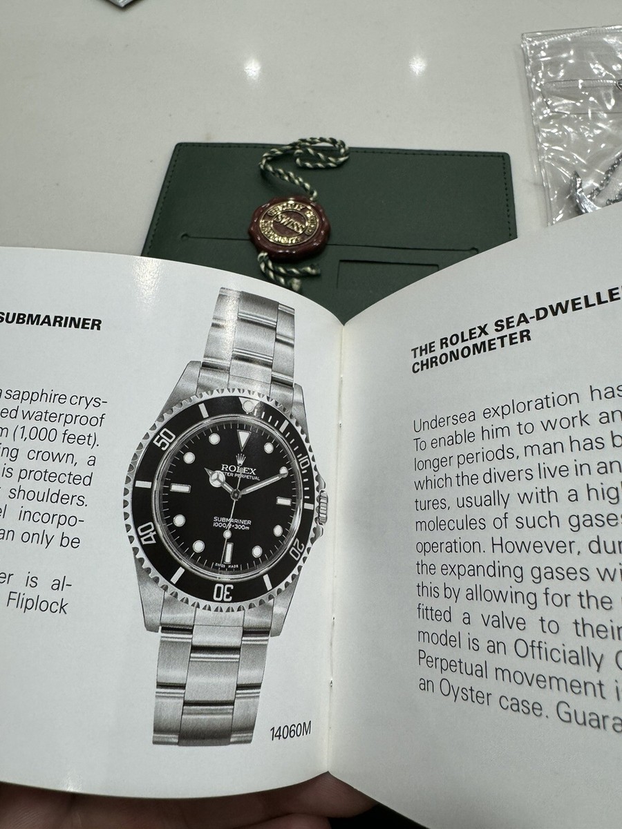 Authentic Rolex Submariner Booklet Manual SET + Anchor 16610 16613